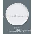 magnesia porcelain 12" peach-shaped plate